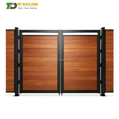 DF Luxury Aluminum Alloy Heat Treated Custom Double Leaf Swing Automatic Main Entrance Gate Anti-Theft Driveway Gate for Villa