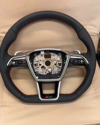 Paddle Shift C8 Multi-Button M Sport LED Leather Sport Steering Wheel Compatible for audi C8 A6 S6 RS6 A7 S7 RS7 A8 S8 Q7 Q8