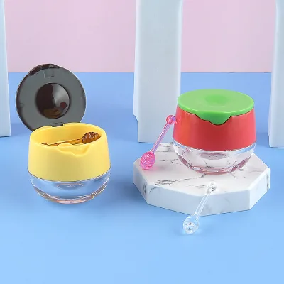 6g Empty Small Cute Colorful Acrylic Skin Care Cream Jar Lip Honey Pot with Spoon