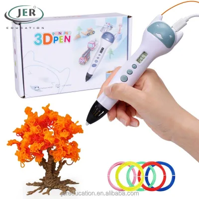 Low Temperature 3D Printing Pen for Kids PCL Filament LCD Clog-Free 6-Speed Power Bank 1.75mm LP590 CE FCC RoHS EN71