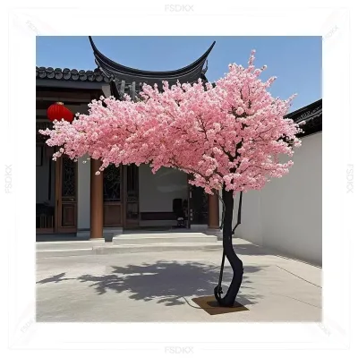 For Wedding Decoration Faux Silk pink White Cherry Blossom Customized Big Artificial Cherry Blossom Plant Tree