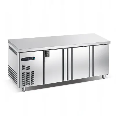 Four-Door Stainless Steel Undercounter Refrigerator Digital Display Cool Storage Food Direct and Air Cooling Modes