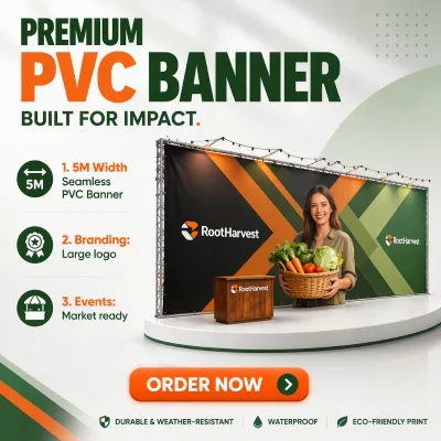 No Rip No Fade 5M Super Wide Seamless PVC Vinyl Banner Outdoor Waterproof UV Printed Reinforced Grommets Custom Size OEM Factory