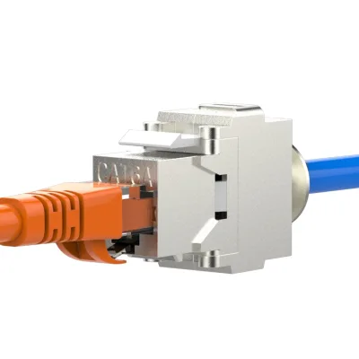 Sftp Cat6A Network Keystone Jack Cat6A Utp 180 Degree Rj45 Keystone Jack Female