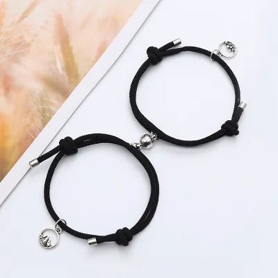 2pcs/set String Bracelet Adjustable 25 Colors Magnetic Couple Bracelet for Adults Kids