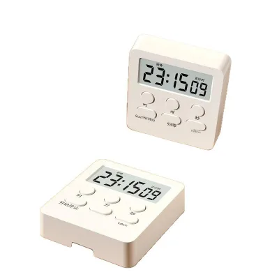 Large-screen ABS LCD Square Design Modern Minimalist Kitchen Timer Multi-Function Countdown Alarm-Battery Powered Cross-Border