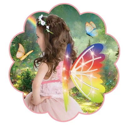 2024 New Design Christmas Princess Light up Butterfly Wings Fairy Electric Led Butterfly Wings