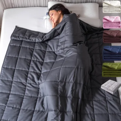 Better Sleep Anxiety Relieve Insomnia Anxiety Heavy Blanket Weighted Blanket with Glass Beads Cotton Weighted Blanket