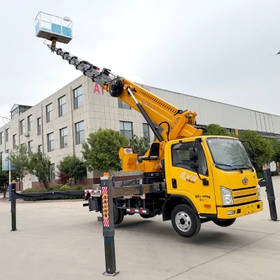Fast Shipping Straight Arm Aerial Work Platform Joystick Lift Vehicle Telescopic Truck Mounted Hoist Lift Ttruck for Sale