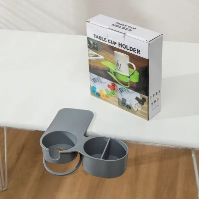 Factory Wholesale Plastic Desk Cup Holder Clip Multifunctional Coffee Water Mug Storage Clip Office Table Side Cup Holder Custom