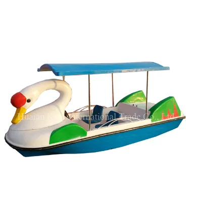 Kaip KP-E407 Funny Swan Model Electric Fiberglass Boat 4-5 Seats 500W Power Eco-Friendly 8-10km/h Speed for Lakes/Rivers/Sea