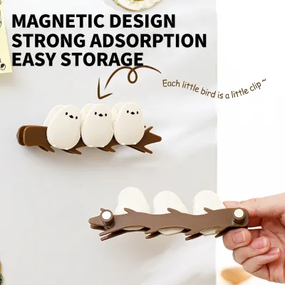 Three Birds on Branch Magnetic Clips Multi-use Food Sealer & Fridge Novelty Small Kitchen Gift