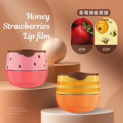 Private Label Honey Strawberry Lip Mask Moisturizing Fade Liplines Remove Dead Skin Nourishing Moisturizer Lip Makeup Bulk