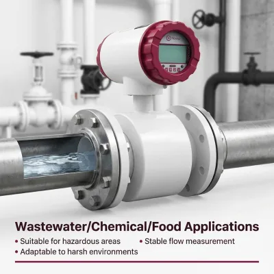 Intelligent Electromagnetic Flow Meter DN10-DN2000 | 4-20mA RS485 Modbus | IP68 Magnetic Flowmeter for Wastewater Chemical