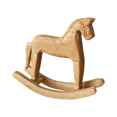 Decor Animal Ornaments Eco-Friendly Desktop Decoration Wooden Horse Figurine Rocking Horse