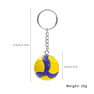 Custom Sports Ball Shaped Keychains Volleyball Basketball Soccer Key Chain Wholesale Promotional Souvenir Gift Metal Keyring