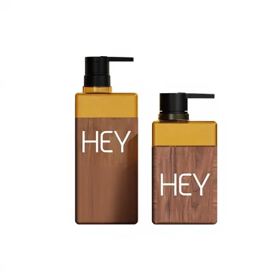 Soft Touch HDPE Custom Matte Pump Bottle 200ml 300ml 650ml Square Shape for Shower Gel Hair Care Shampoo