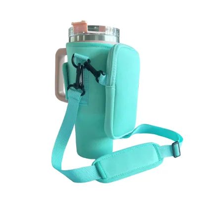 Wholesale Neoprene Material with Shoulder Strap 40OZ Insulated Tumble Mug Holder Outdoor Sport Crossbody Water Bottle Cover
