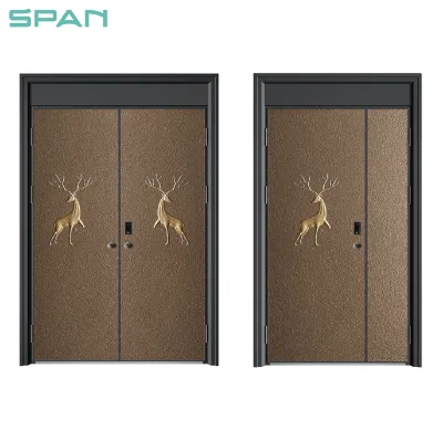 Modern Luxury Entrance Door Exterior Aluminium Security Door Cast Main Bulletproof Security Puerta De Seguridad Decoration