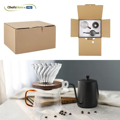 Trending 2025 New Eco-Friendly Dripper Set Coffee Tools Accessories Modern Style Borosilicate Glass Stainless Steel Corporate
