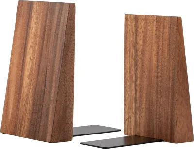 Wholesale Modern Walnut Wood Handmade Bookends Student-friendly Square Design for Office Use