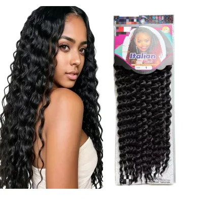 Wholesale low-temperature fiber 18-inch Italian curl crochet hair extension 240g set factory direct supply