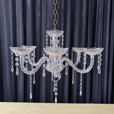 Cross-border Special New Iron Gold Plated Acrylic Candlestick Wedding Hall Hotel Store Table Floriculture Decoration Pendulum