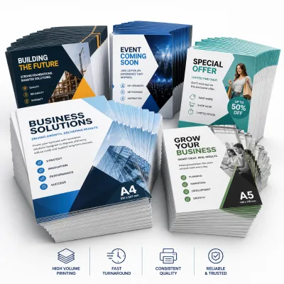 Wholesale Custom Paper Promotion Flyers Printing Service High Volume Full Color Embossed Advertising Leaflets Custom Logo for