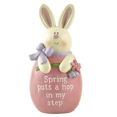 New Arrivals Easter Gifts Easter Rabbit Wholesale Resin Crafts Easter Bunny Sitting in the Egg Spring  Decor