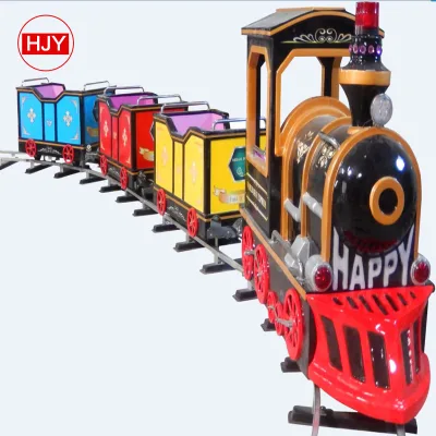 HJY Different Styles 14 Seats Fiberglass Electric Train 110V/220V 3-Year Warranty Custom Colors CE Certified 8m Track Train