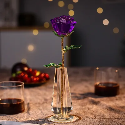 2026 Wholesale Crystal Rose Wedding Favors glass crystal rose flower for souvenirs