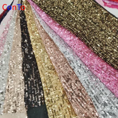 Multifunctional Multi Color Flower Velvet Sequin Lace Fabric