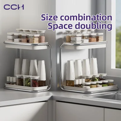 CCH Heavy Duty Kitchen Spice Rack Thickened Steel Frame Condiment Organizer