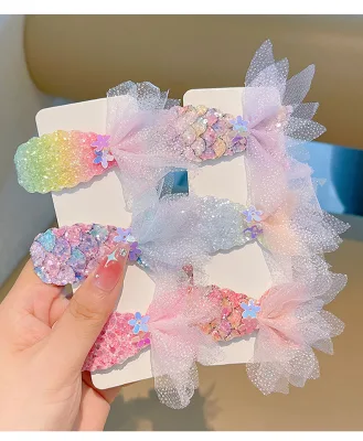 Glitter Mermaid Tail Hair Clips, Colorful Fish Tail Sequin Clips for girls Party Dress Costume Decor