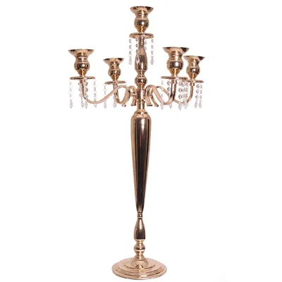 French Gold Candelabra Metal Candle Holder Wedding Centrepiece Elegant Style Modern Design