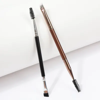 Portable Single and Double-Head Cosmetic Brushes for Eyebrow and Mascara Cream with Comfortable Handle for Make-up