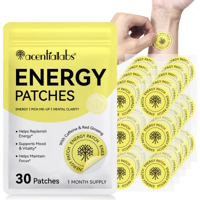 Acentiallabs Energy Transdermal Wellness Patches Boost Energy Focus Support Healthcare Supplement Energy Patches for Men & Women