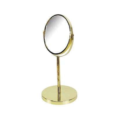 BX Gold Metal Frame Makeup Mirror Bathroom Vanity Mirror  Multifunctional Desktop Mirror