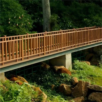 Sturdy Decorative WPC Handrail Environmentally Friendly Privacy Yard Wooden Garden Horizontal Railing
