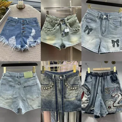 Wind Spicy Girl Low Waisted Shorts with a Female Design Sense and Sexy Fringe Worn Externally with Exposed Buttocks Denim