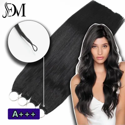 Dailmei Cheap Wholesale Cuticle Aligned Human Hair Double Drawn Sillky Straight Hair Extensions With Invisible Nano Beads