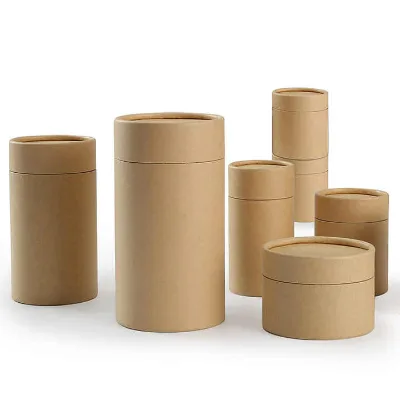 Custom Kraft Paper Tube for Packaging Hot Stamping Recyclable for Candles Cosmetics Lipstick Coffee Crafts Posters Custom Logo