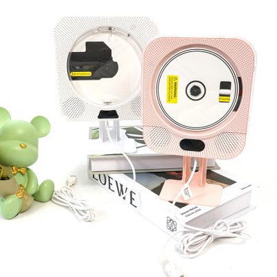 Gift CD Players with Remote Control with LED Support Portable BT Alarm Clock Music Pink CD Players