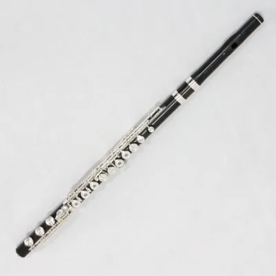 17-Hole Ebony Body Silver-Plated C Tone Flute Pinkage 1-10pcs Free Shipping Offered