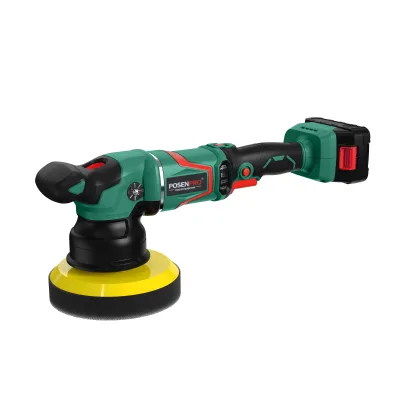 POSENPRO 20V Cordless Brushless Dural Polisher DIY Kit with 2.0AH Battery 1800-5500rpm 15MM Orbital 125/150MM Disc Diameter