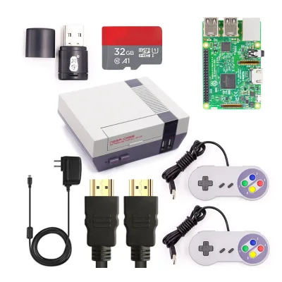 Raspberry Pi 3 Kit Retro Game Shell Handle Controller Power Supply SD Card Raspberry Pi Kit