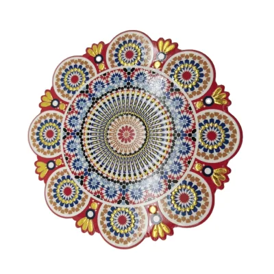 Wholesale Tableware Portuguese Style coaster Custom Flora Pattern Ceramic coaster for Restaurant and Coffee Shop Decoration