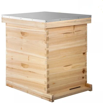 Bees Box Langstroth Wooden Kit Bee Nest Beekeeping Equipment Beekeeper Tool for Bee Hive Supply Nest Frame With Metal Roof