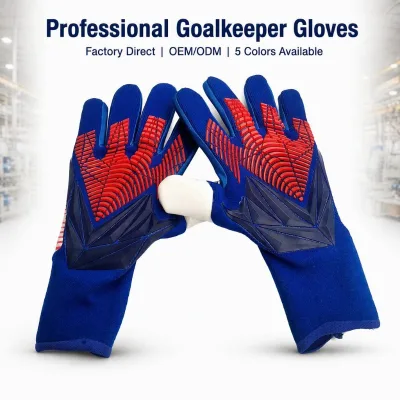 Wholesale Professional Goalkeeper Gloves Breathable Quick Dry Latex Palm Full Finger Non-Slip Football OEM Custom Logo