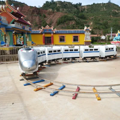 FRP Children's Creative Track Train Children's Amusement Park and Carnival Ride, High-speed Rail Themed Train Ride.